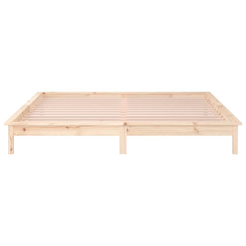 vidaXL Cadru de pat cu LED, 150x200 cm, lemn masiv, King Size 5FT vidaXL Cadru de pat cu LED, 150x200 cm, lemn masiv, King Size 5FT