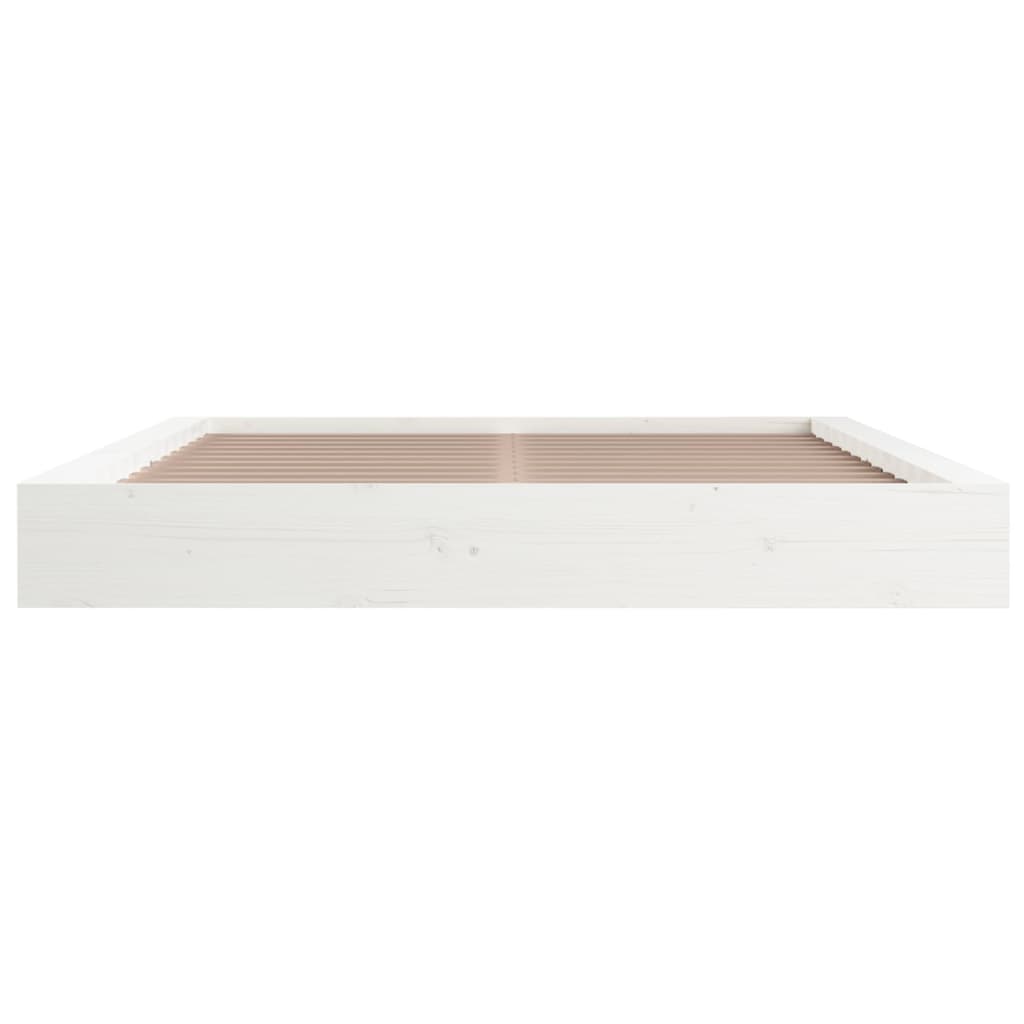 vidaXL Cadru de pat King Size, alb, 150x200 cm, lemn masiv vidaXL Cadru de pat King Size, alb, 150x200 cm, lemn masiv