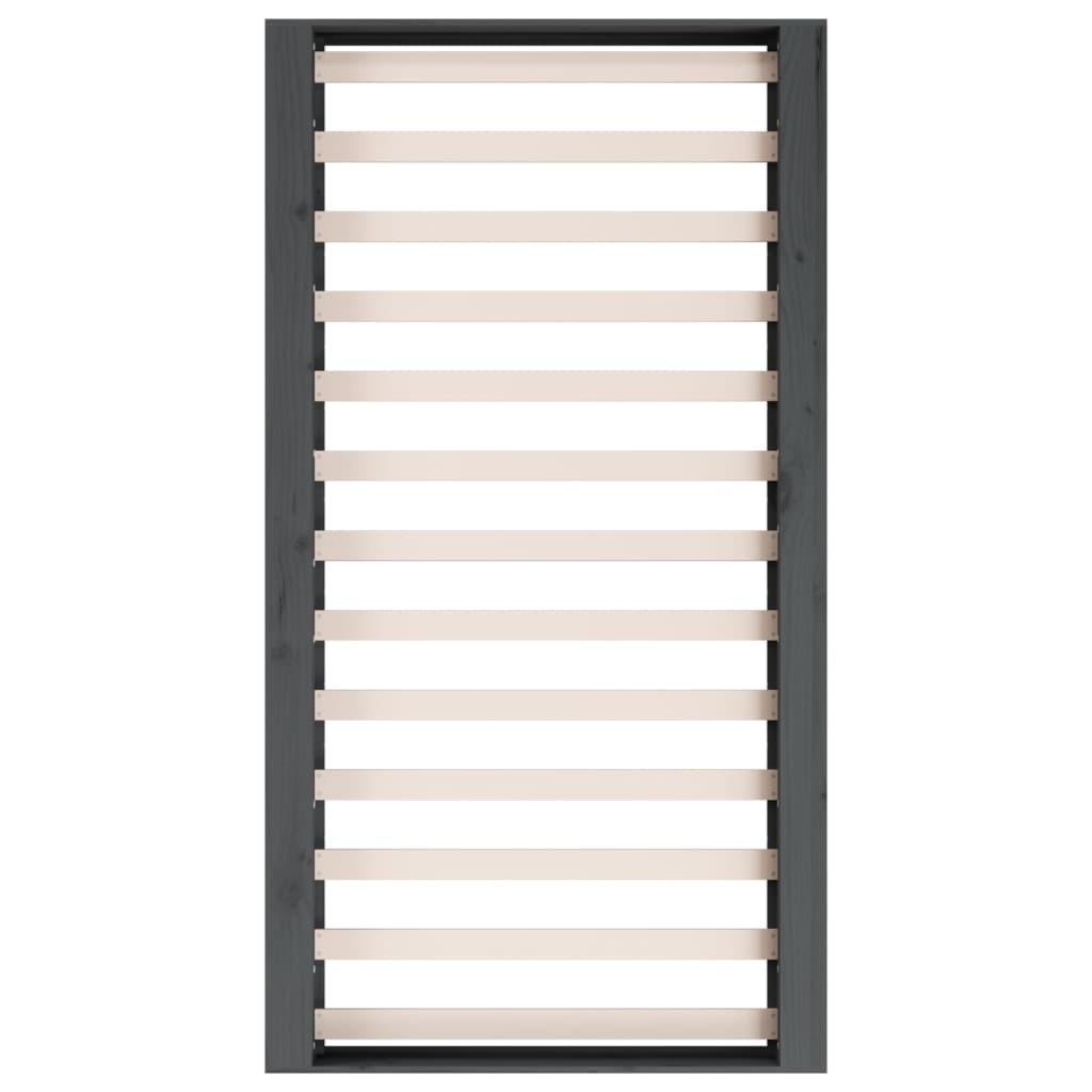 vidaXL Cadru de pat dublu, gri, 135x190 cm, lemn masiv