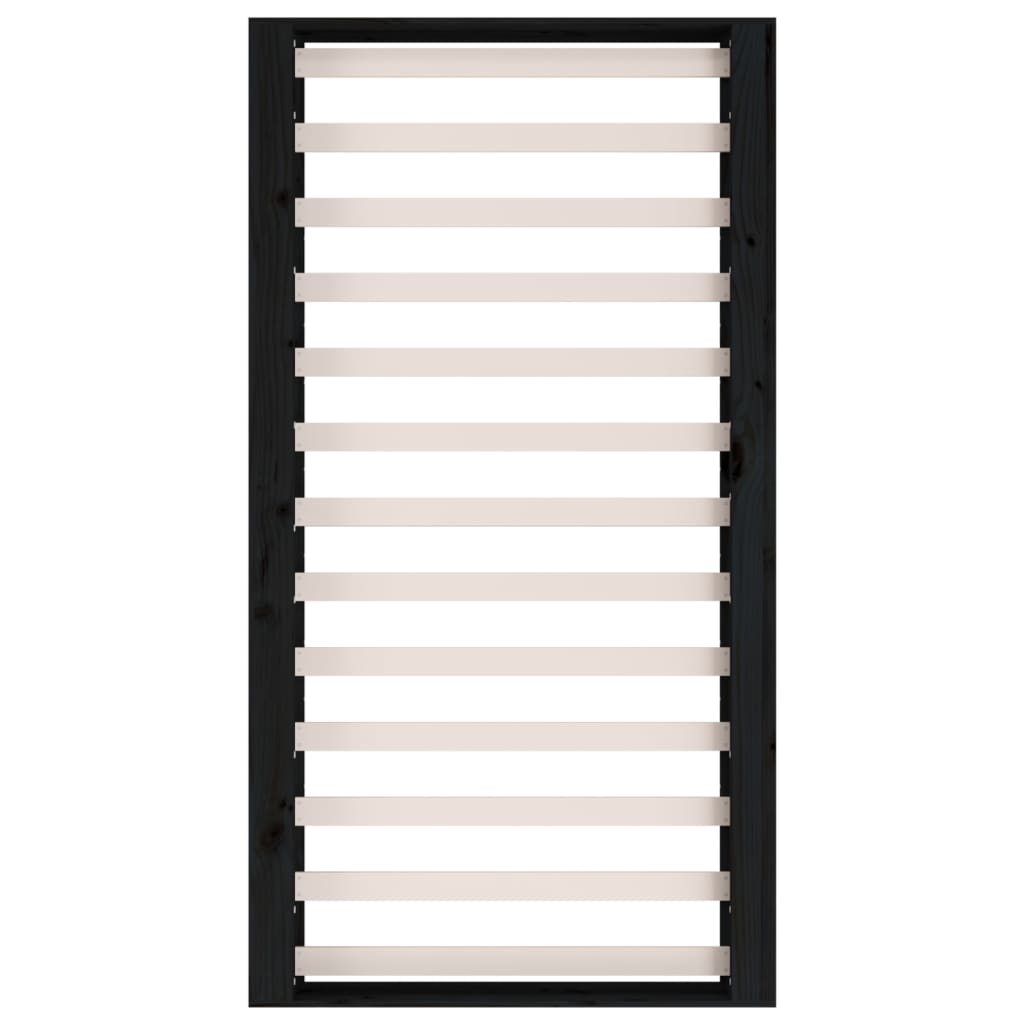 vidaXL Cadru de pat dublu, negru, 135x190 cm, lemn masiv vidaXL Cadru de pat dublu, negru, 135x190 cm, lemn masiv
