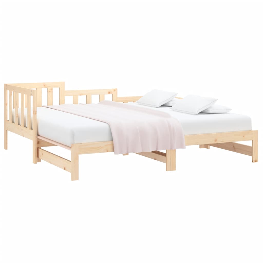 vidaXL Pat de zi extensibil, 2x(80x200) cm, lemn masiv de pin