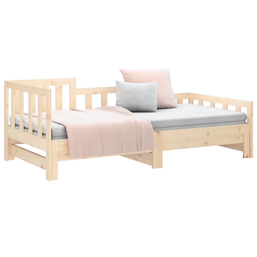 vidaXL Pat de zi extensibil, 2x(80x200) cm, lemn masiv de pin