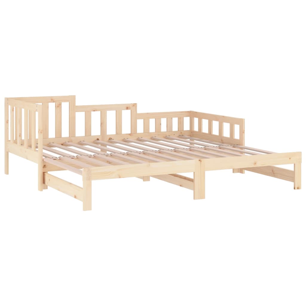 vidaXL Pat de zi extensibil, 2x(80x200) cm, lemn masiv de pin