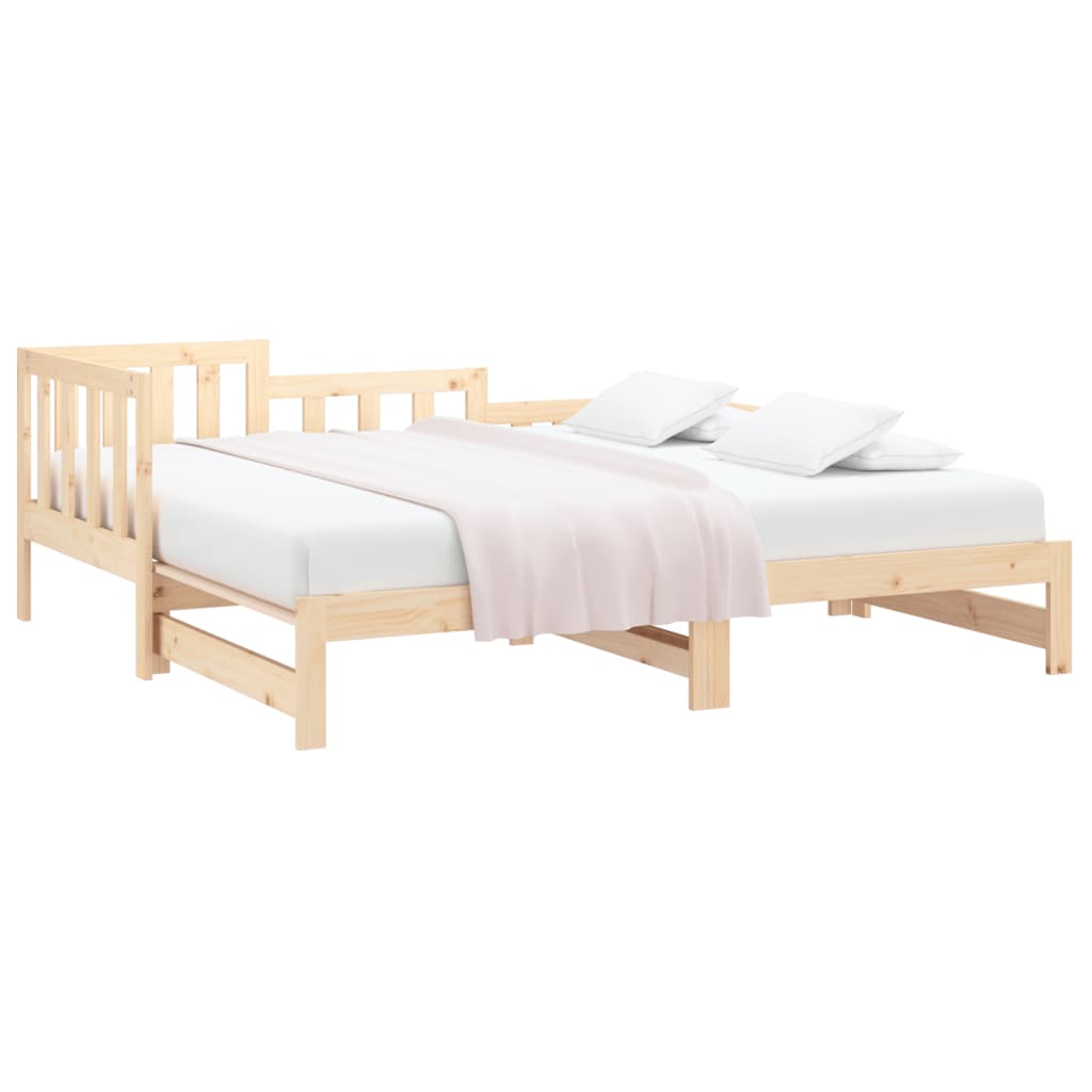 vidaXL Pat de zi extensibil, 2x(90x200) cm, lemn masiv de pin