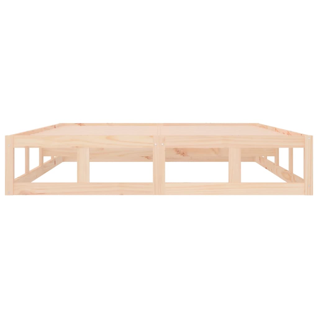 vidaXL Cadru de pat dublu, 135x190 cm, lemn masiv