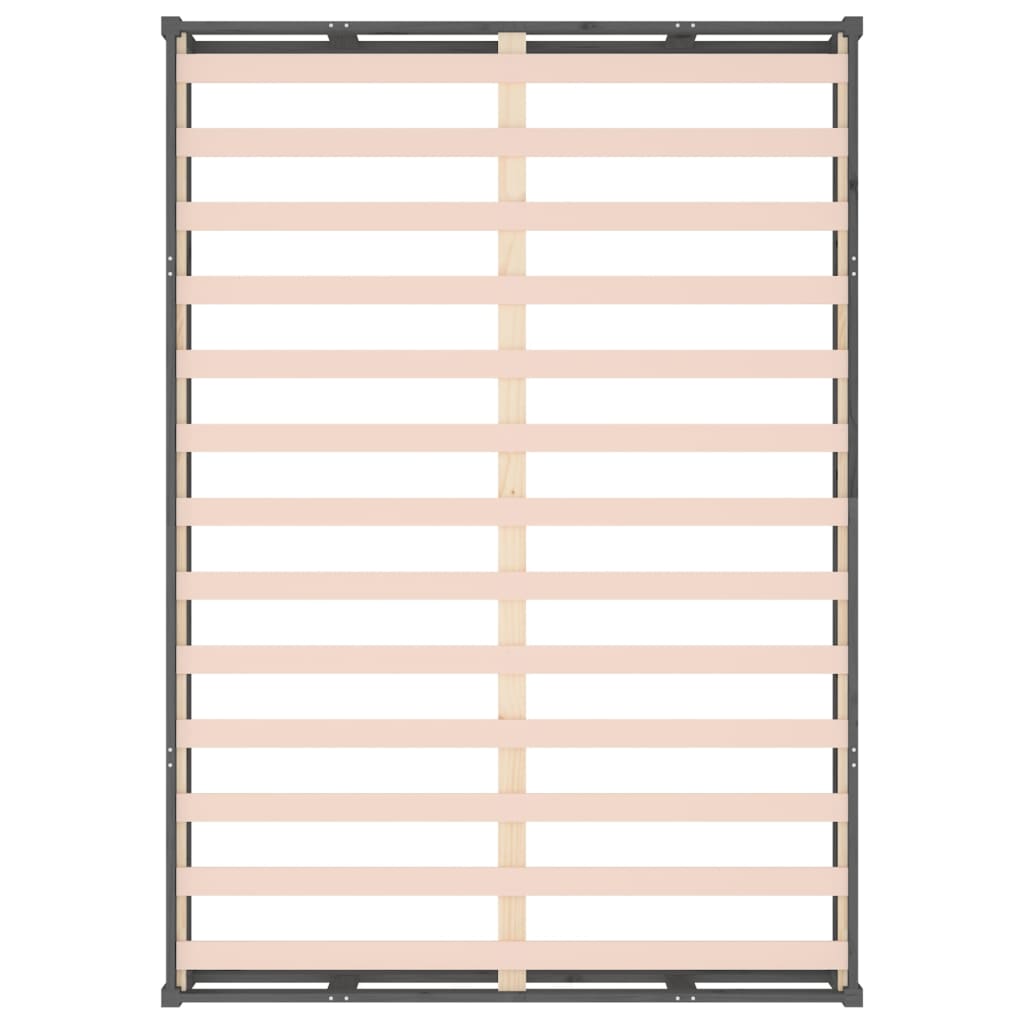 vidaXL Cadru de pat dublu, gri, 135x190 cm, lemn masiv