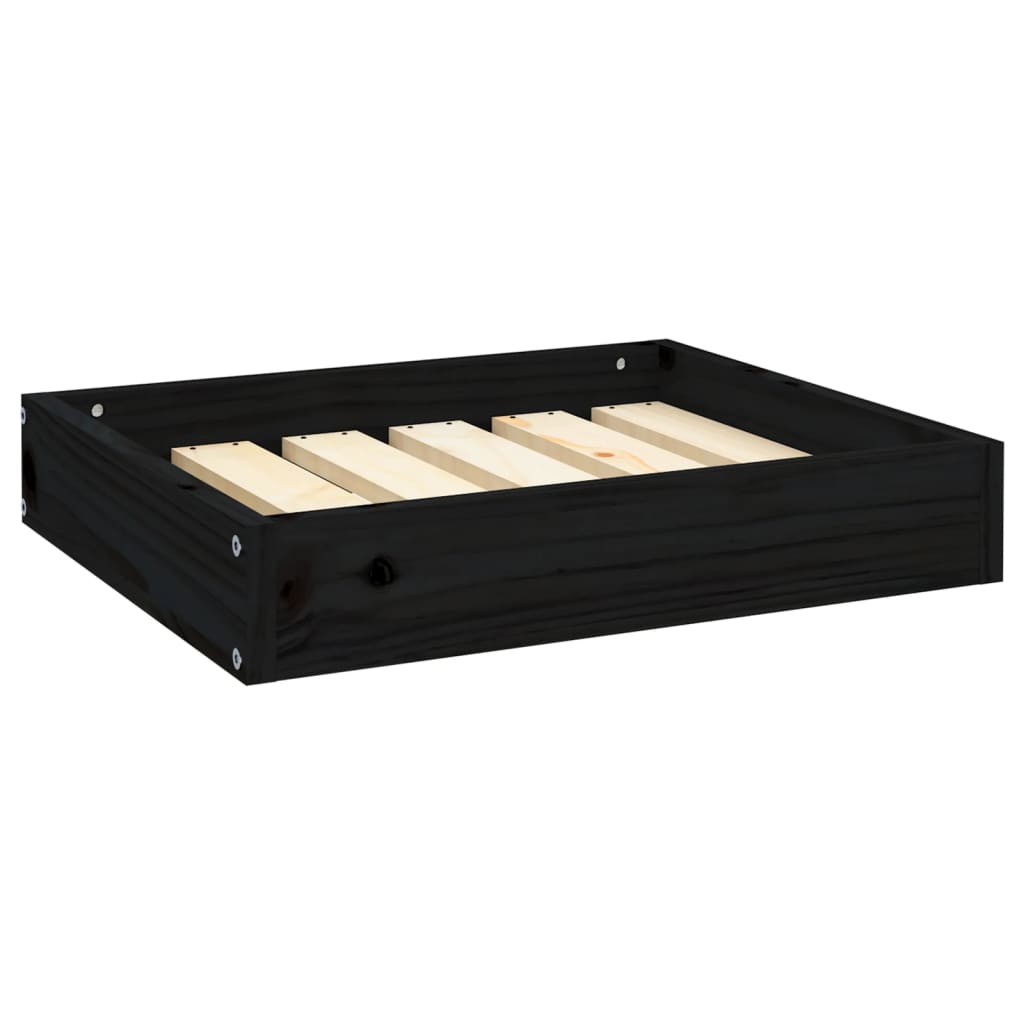 vidaXL Pat pentru câini, negru, 51,5x44x9 cm, lemn masiv de pin vidaXL Pat pentru câini, negru, 51,5x44x9 cm, lemn masiv de pin