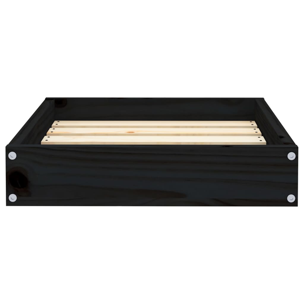 vidaXL Pat pentru câini, negru, 51,5x44x9 cm, lemn masiv de pin vidaXL Pat pentru câini, negru, 51,5x44x9 cm, lemn masiv de pin