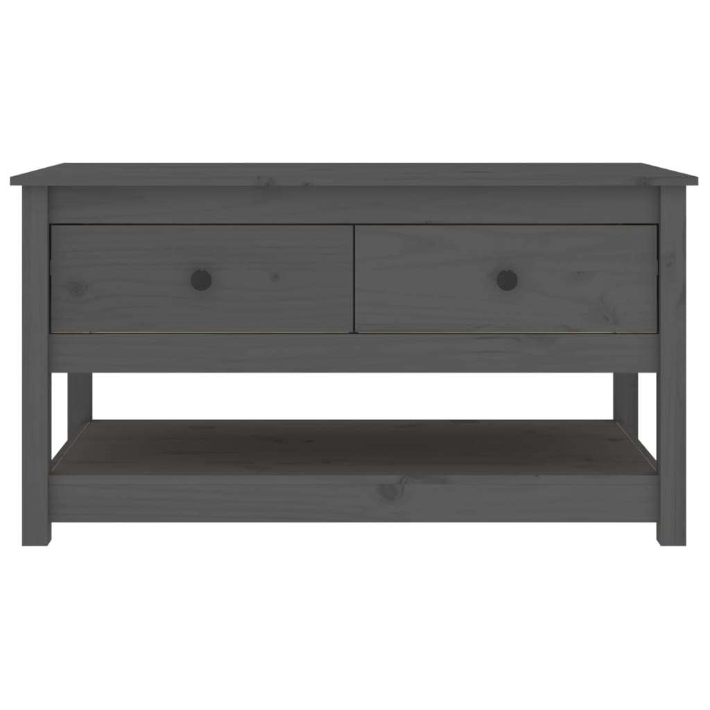 vidaXL Măsuță de cafea, gri, 102x49x55 cm, lemn masiv de pin