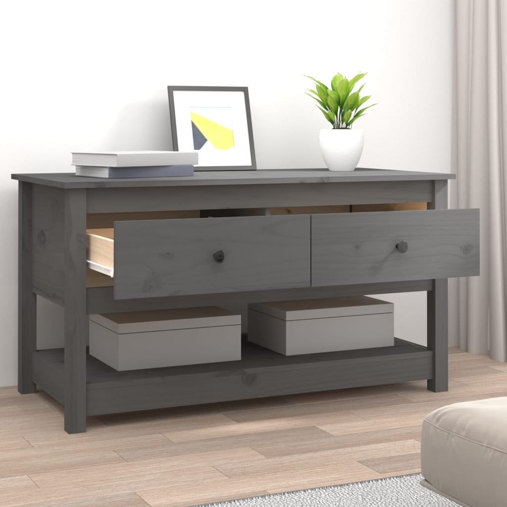 vidaXL Măsuță de cafea, gri, 102x49x55 cm, lemn masiv de pin