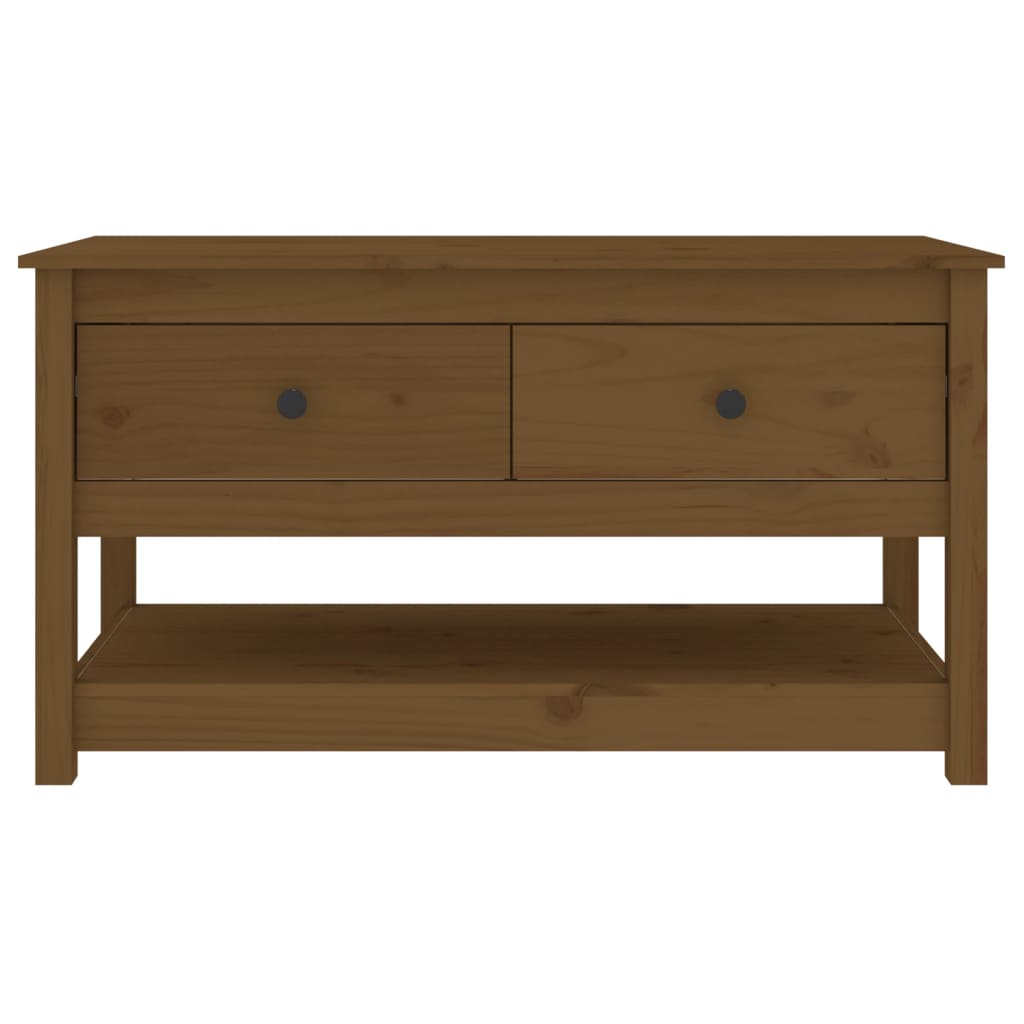 vidaXL Măsuță de cafea, maro miere, 102x49x55 cm, lemn masiv de pin vidaXL Măsuță de cafea, maro miere, 102x49x55 cm, lemn masiv de pin