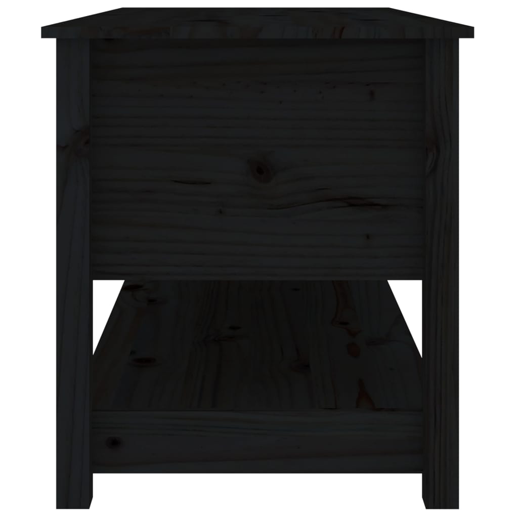 vidaXL Măsuță de cafea, negru, 102x49x55 cm, lemn masiv de pin
