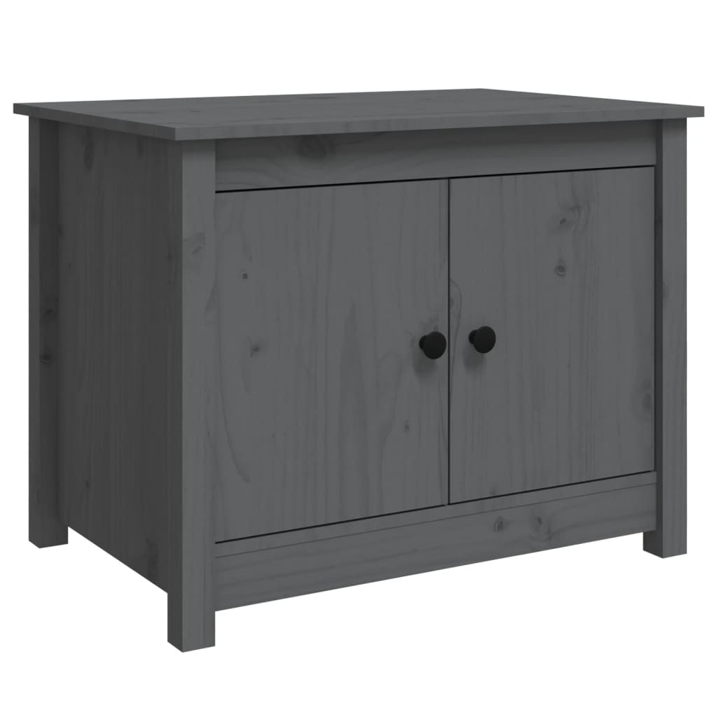 vidaXL Măsuță de cafea, gri, 71x49x55 cm, lemn masiv de pin vidaXL Măsuță de cafea, gri, 71x49x55 cm, lemn masiv de pin