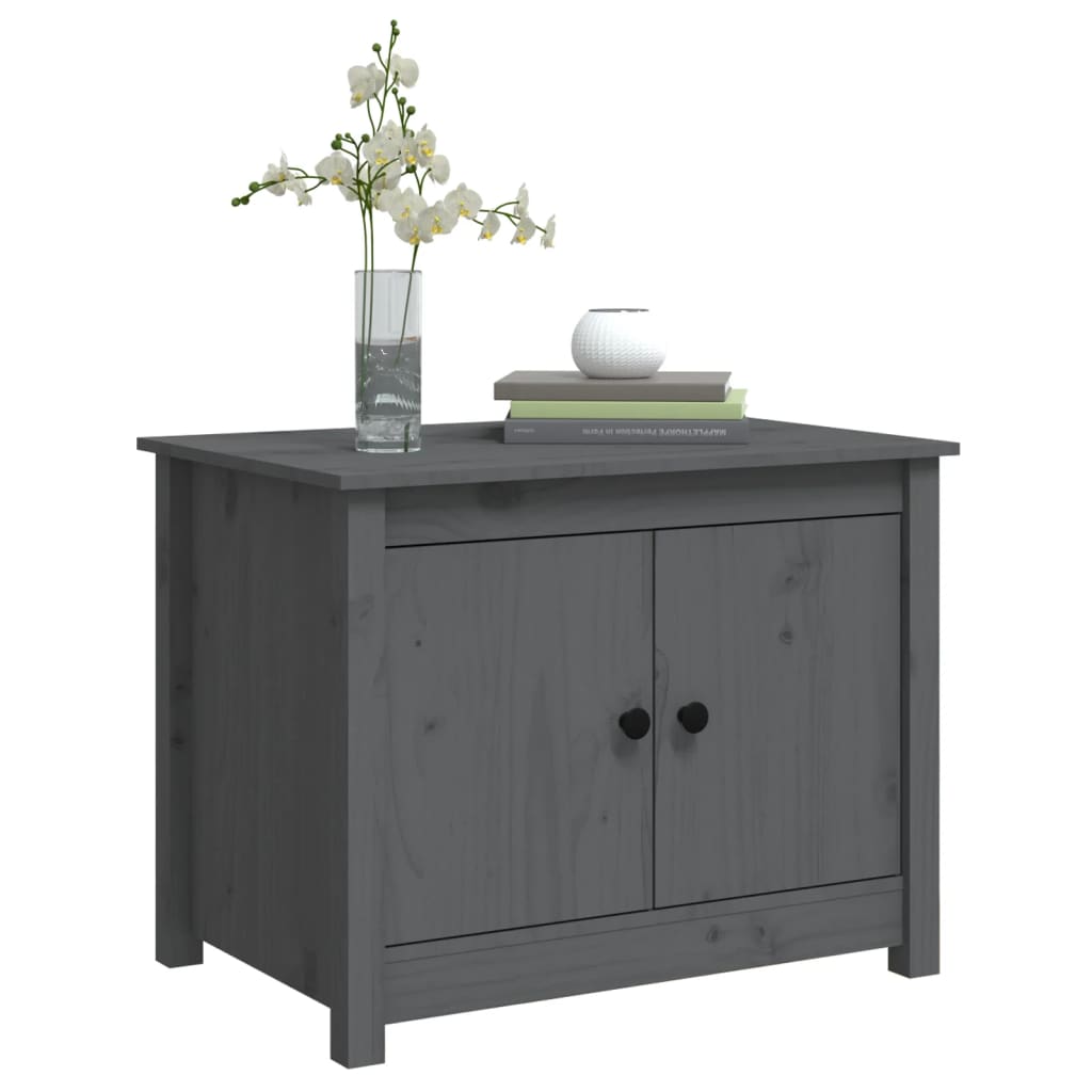 vidaXL Măsuță de cafea, gri, 71x49x55 cm, lemn masiv de pin vidaXL Măsuță de cafea, gri, 71x49x55 cm, lemn masiv de pin