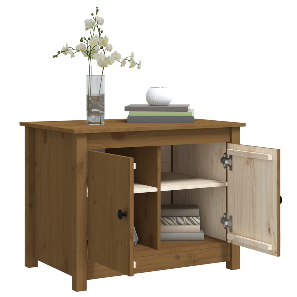 vidaXL Măsuță de cafea, maro miere, 71x49x55 cm, lemn masiv de pin vidaXL Măsuță de cafea, maro miere, 71x49x55 cm, lemn masiv de pin