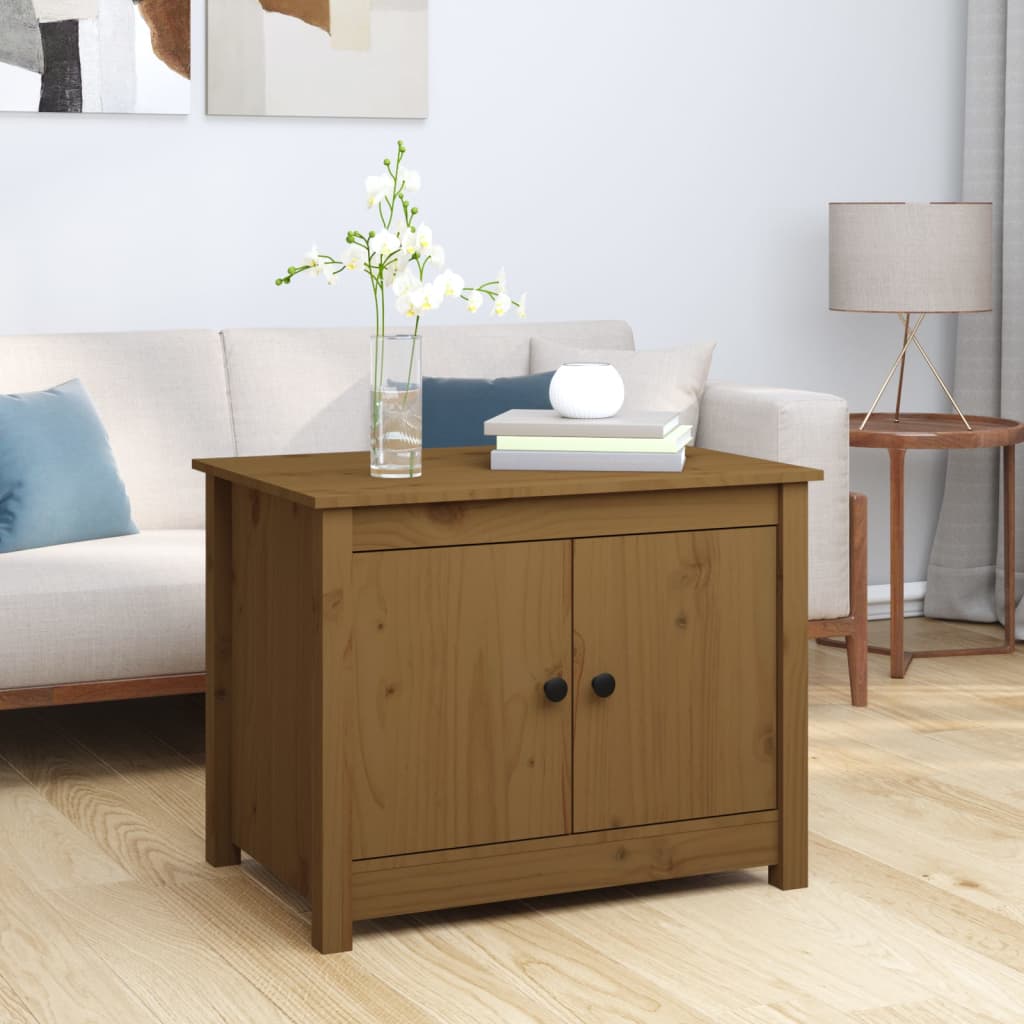 vidaXL Măsuță de cafea, maro miere, 71x49x55 cm, lemn masiv de pin vidaXL Măsuță de cafea, maro miere, 71x49x55 cm, lemn masiv de pin