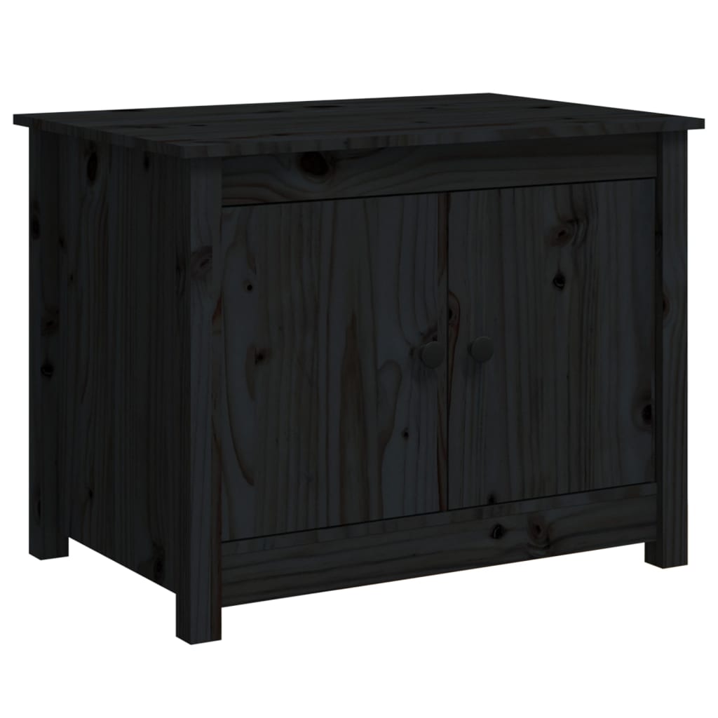 vidaXL Măsuță de cafea, negru, 71x49x55 cm, lemn masiv de pin vidaXL Măsuță de cafea, negru, 71x49x55 cm, lemn masiv de pin