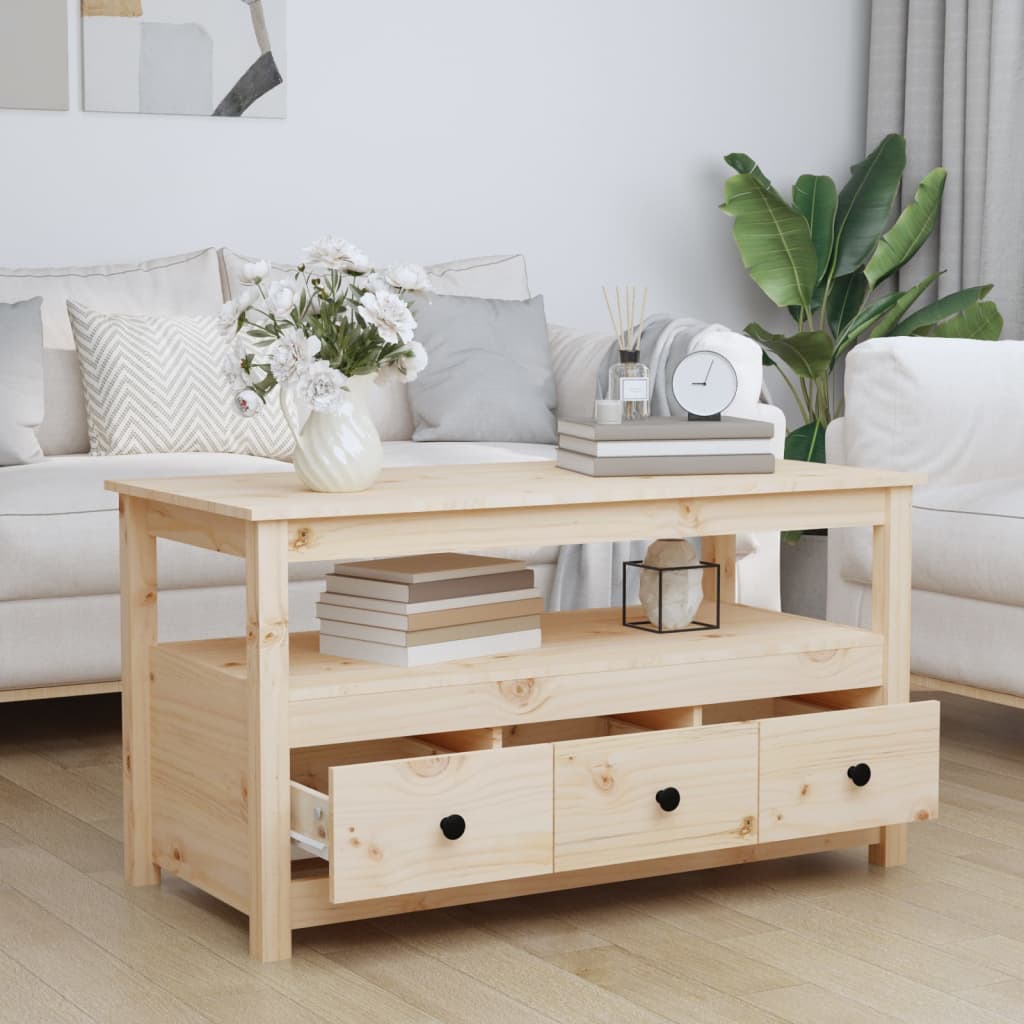 vidaXL Măsuță de cafea, 102x49x55 cm, lemn masiv de pin vidaXL Măsuță de cafea, 102x49x55 cm, lemn masiv de pin