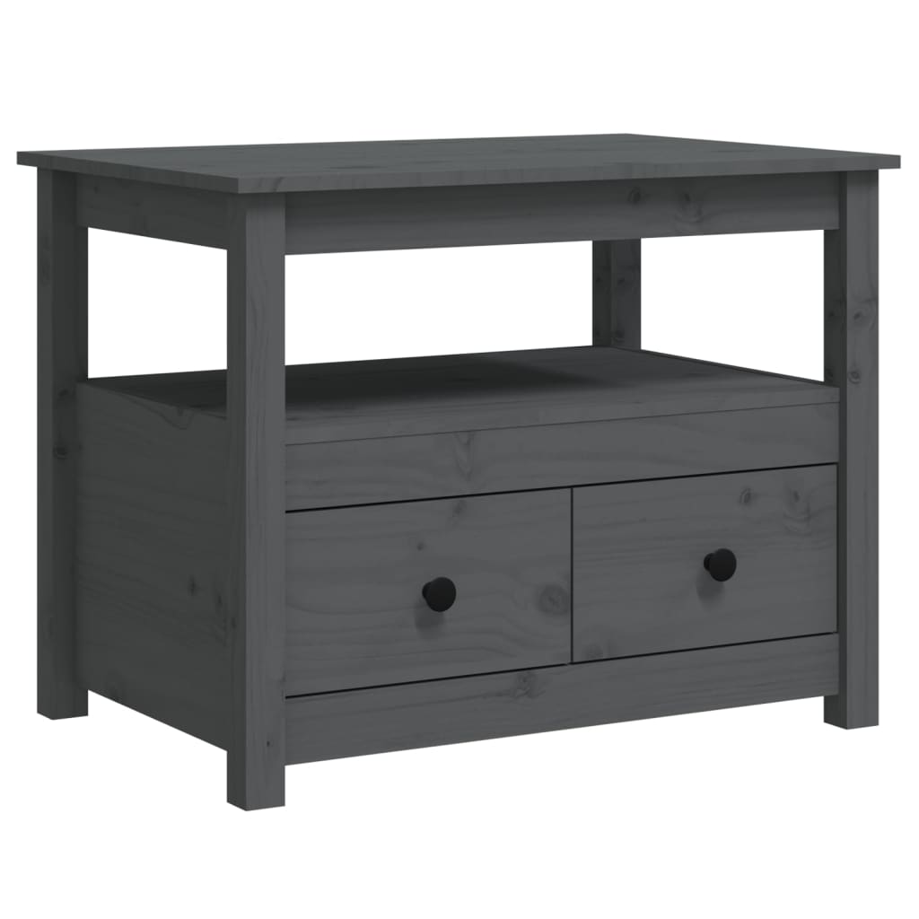 vidaXL Măsuță de cafea, gri, 71x49x55 cm, lemn masiv de pin vidaXL Măsuță de cafea, gri, 71x49x55 cm, lemn masiv de pin