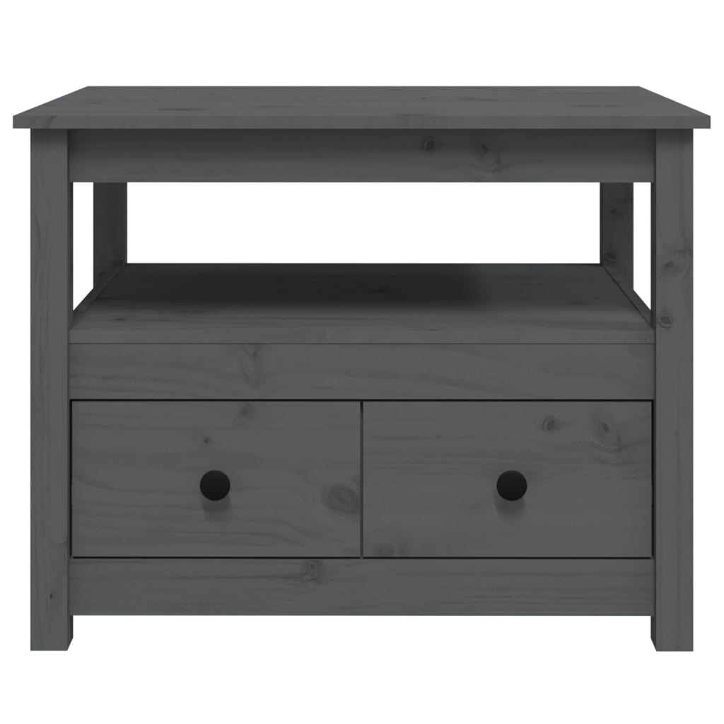 vidaXL Măsuță de cafea, gri, 71x49x55 cm, lemn masiv de pin vidaXL Măsuță de cafea, gri, 71x49x55 cm, lemn masiv de pin