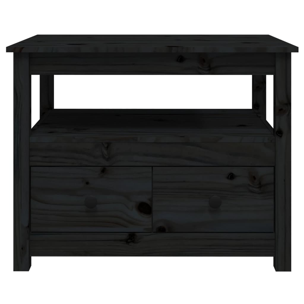 vidaXL Măsuță de cafea, negru, 71x49x55 cm, lemn masiv de pin vidaXL Măsuță de cafea, negru, 71x49x55 cm, lemn masiv de pin