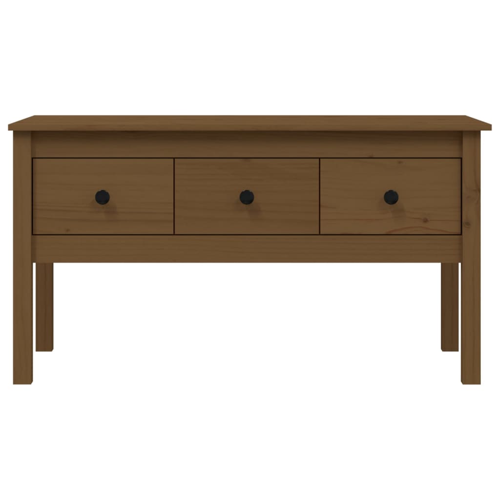 vidaXL Măsuță de cafea, maro miere, 102x49x55 cm, lemn masiv de pin vidaXL Măsuță de cafea, maro miere, 102x49x55 cm, lemn masiv de pin