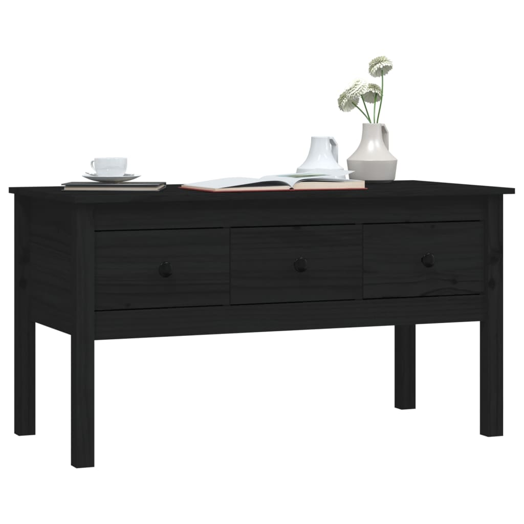 vidaXL Măsuță de cafea, negru, 102x49x55 cm, lemn masiv de pin vidaXL Măsuță de cafea, negru, 102x49x55 cm, lemn masiv de pin
