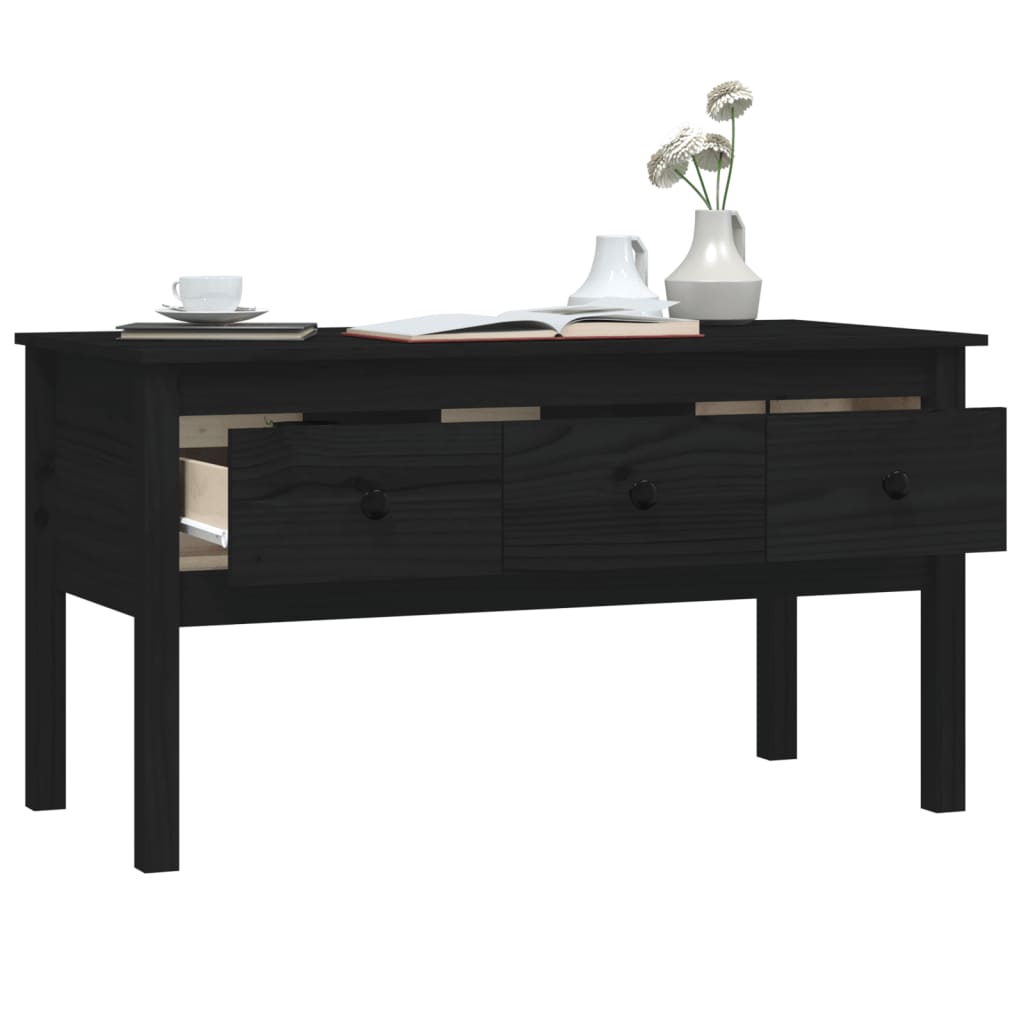 vidaXL Măsuță de cafea, negru, 102x49x55 cm, lemn masiv de pin vidaXL Măsuță de cafea, negru, 102x49x55 cm, lemn masiv de pin