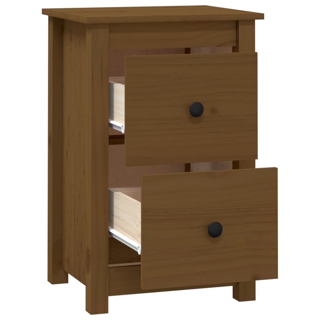 vidaXL Noptiere, 2 buc, maro miere, 40x35x61,5 cm, lemn masiv de pin