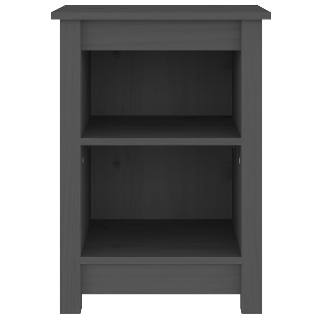 vidaXL Noptiere, 2 buc., gri, 40x35x55 cm, lemn masiv de pin vidaXL Noptiere, 2 buc., gri, 40x35x55 cm, lemn masiv de pin