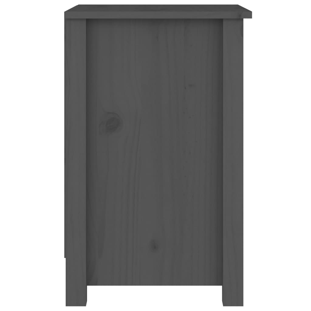 vidaXL Noptiere, 2 buc., gri, 40x35x55 cm, lemn masiv de pin vidaXL Noptiere, 2 buc., gri, 40x35x55 cm, lemn masiv de pin
