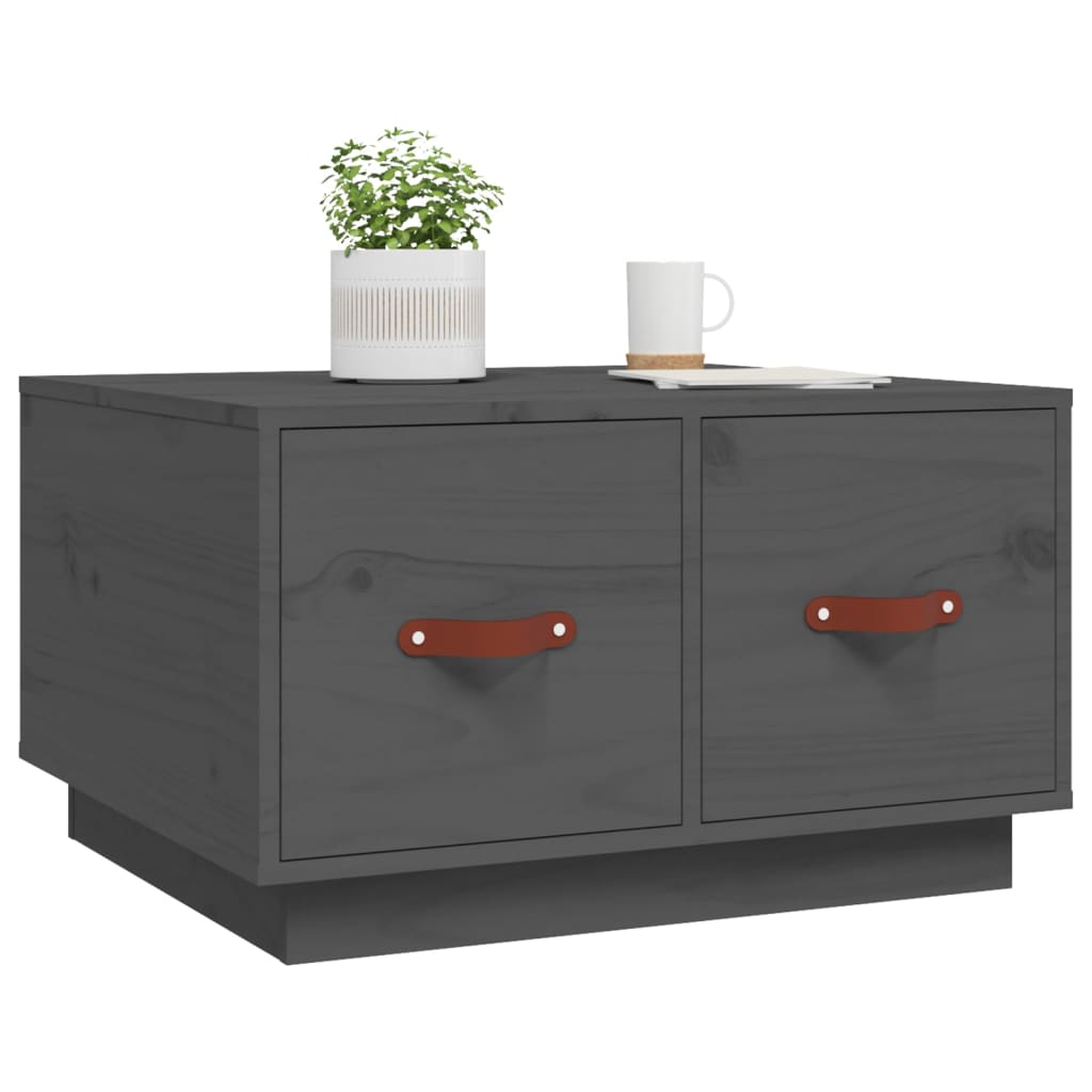 vidaXL Măsuță de cafea, gri, 60x50x35 cm, lemn masiv de pin vidaXL Măsuță de cafea, gri, 60x50x35 cm, lemn masiv de pin