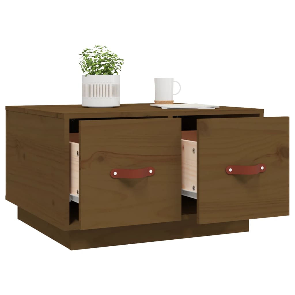 vidaXL Măsuță de cafea, maro miere, 60x53x35 cm, lemn masiv de pin vidaXL Măsuță de cafea, maro miere, 60x53x35 cm, lemn masiv de pin