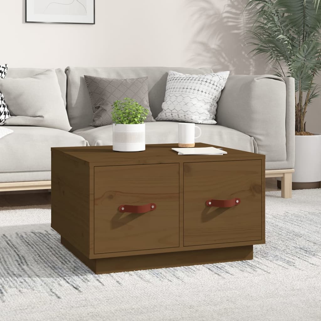 vidaXL Măsuță de cafea, maro miere, 60x53x35 cm, lemn masiv de pin vidaXL Măsuță de cafea, maro miere, 60x53x35 cm, lemn masiv de pin