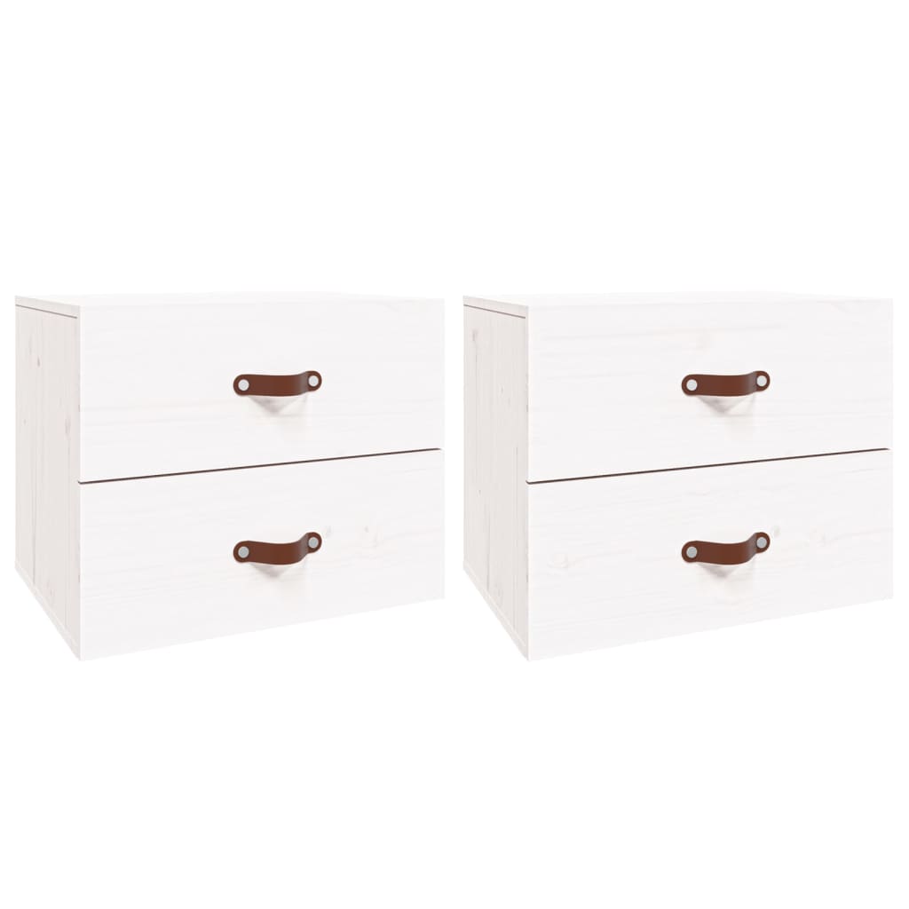 vidaXL Noptiere de perete, 2 buc., alb, 50x36x40 cm vidaXL Noptiere de perete, 2 buc., alb, 50x36x40 cm