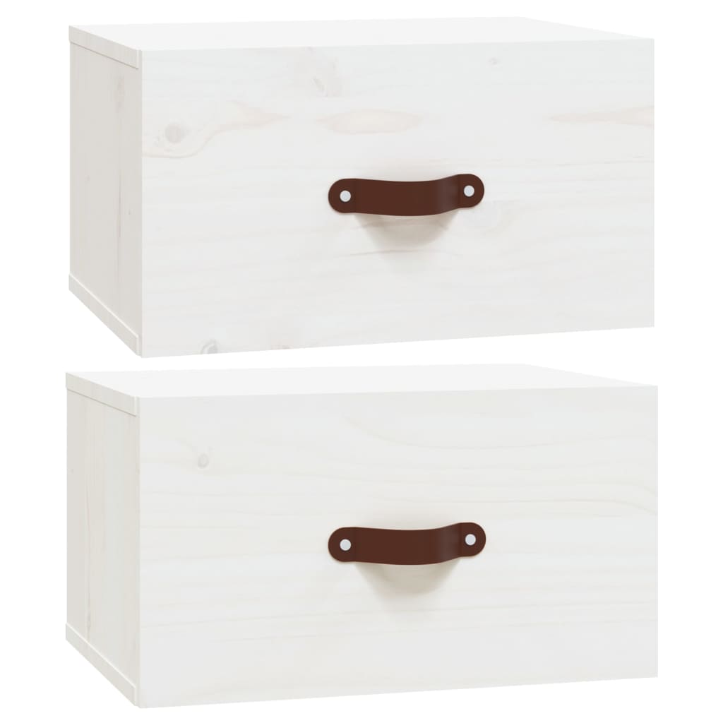 vidaXL Noptiere de perete, 2 buc., alb, 40x29,5x22 cm vidaXL Noptiere de perete, 2 buc., alb, 40x29,5x22 cm
