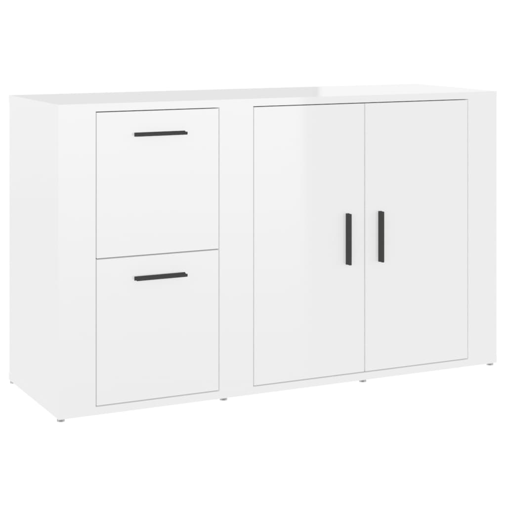 vidaXL Servantă, alb extralucios, 100x33x59,5 cm, lemn compozit