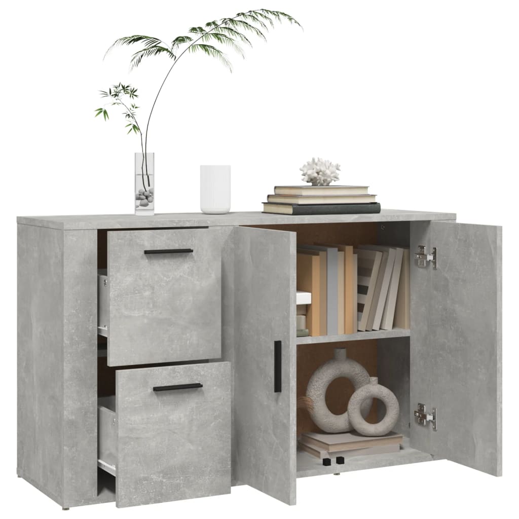 vidaXL Servantă, gri beton, 100x33x59,5 cm, lemn prelucrat vidaXL Servantă, gri beton, 100x33x59,5 cm, lemn prelucrat