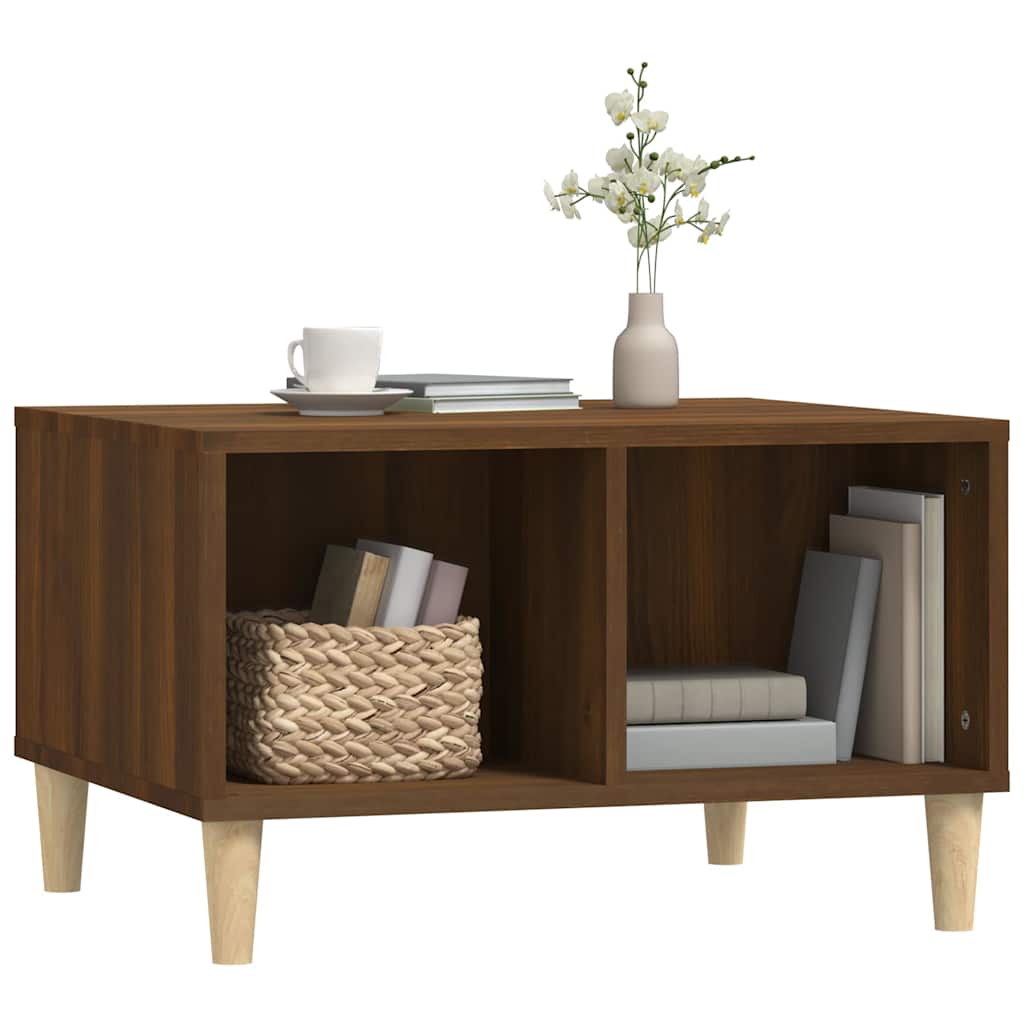 vidaXL Măsuță de cafea, stejar maro, 60x50x36,5 cm, lemn compozit vidaXL Măsuță de cafea, stejar maro, 60x50x36,5 cm, lemn compozit