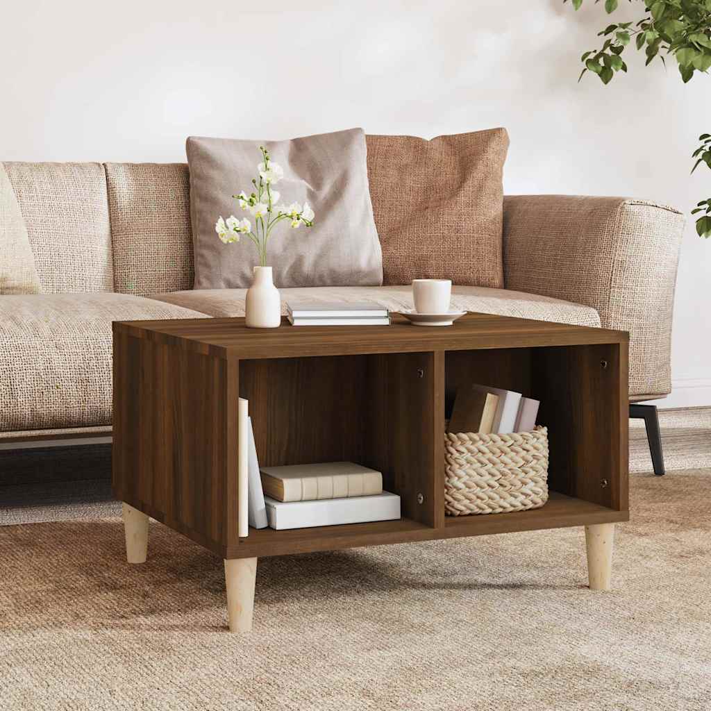 vidaXL Măsuță de cafea, stejar maro, 60x50x36,5 cm, lemn compozit vidaXL Măsuță de cafea, stejar maro, 60x50x36,5 cm, lemn compozit