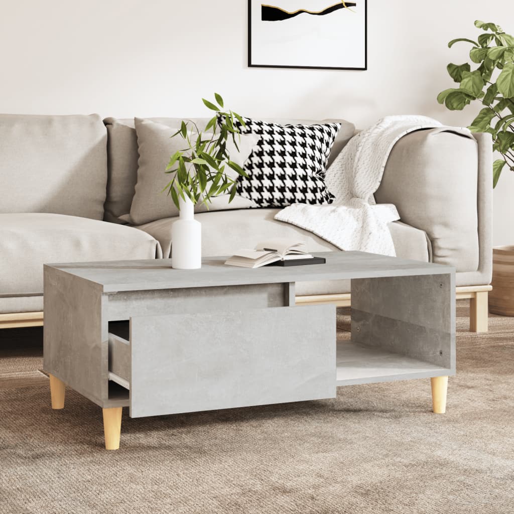 vidaXL Măsuță de cafea, gri beton, 90x50x36,5 cm, lemn compozit vidaXL Măsuță de cafea, gri beton, 90x50x36,5 cm, lemn compozit