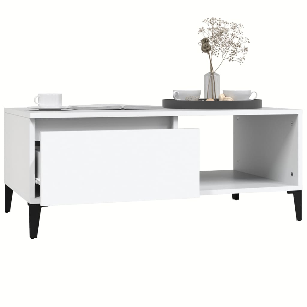 vidaXL Măsuță de cafea, alb, 90x50x36,5 cm, lemn prelucrat vidaXL Măsuță de cafea, alb, 90x50x36,5 cm, lemn prelucrat