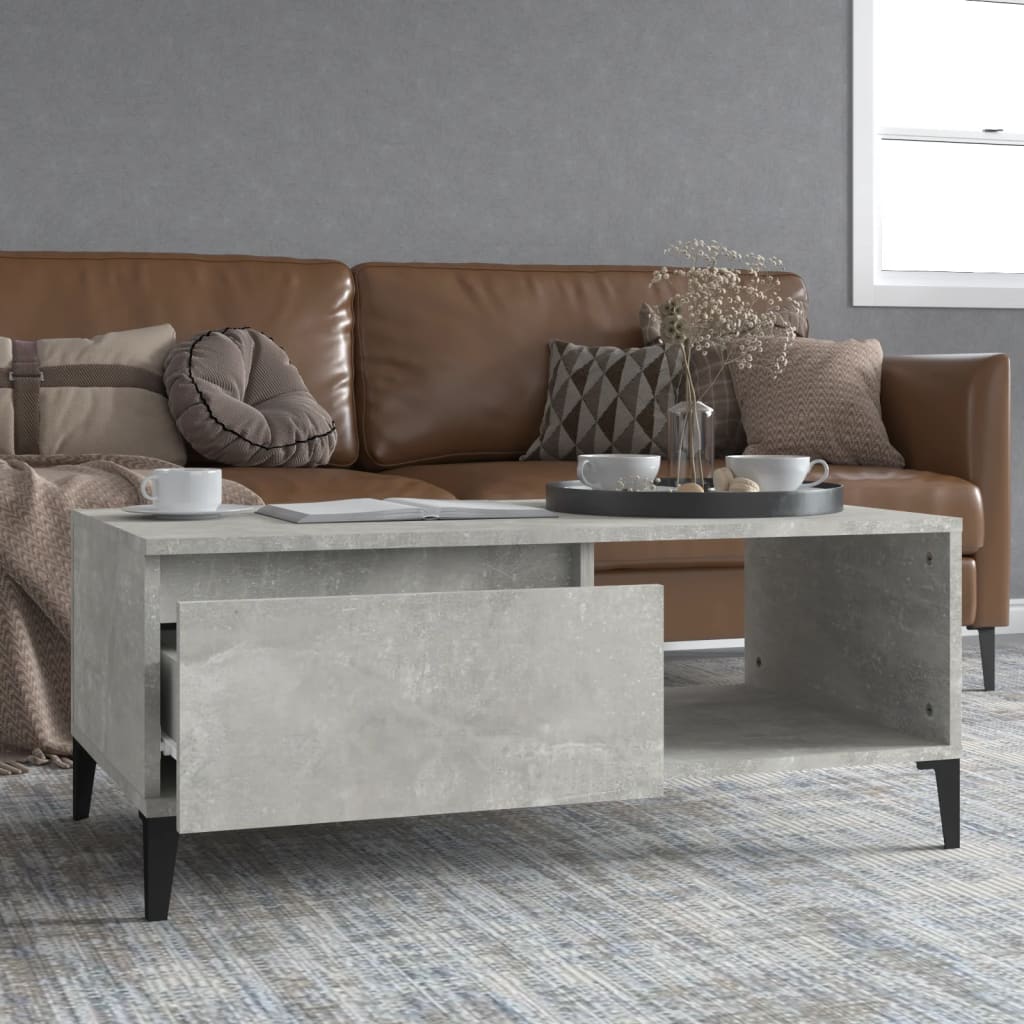 vidaXL Măsuță de cafea, gri beton, 90x50x36,5 cm, lemn prelucrat vidaXL Măsuță de cafea, gri beton, 90x50x36,5 cm, lemn prelucrat
