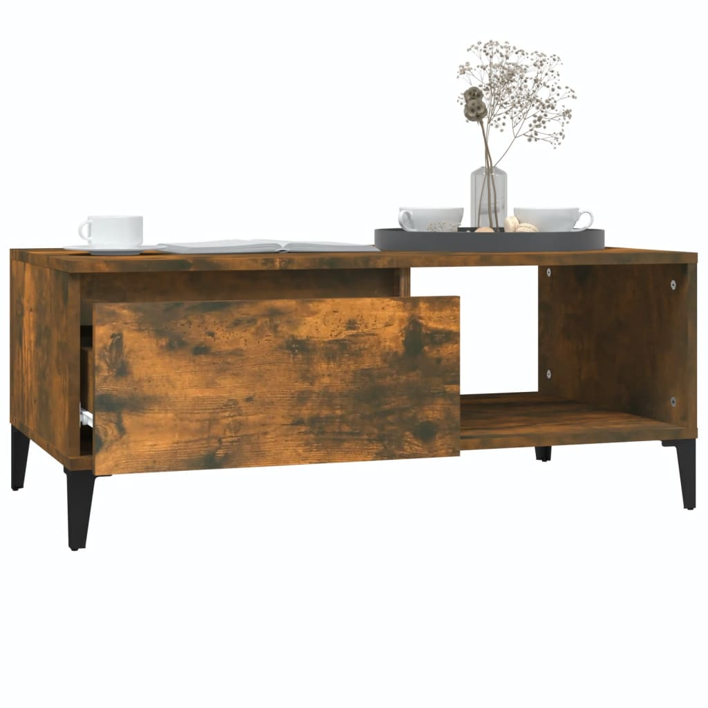 vidaXL Măsuță de cafea, stejar fumuriu, 90x50x36,5 cm, lemn prelucrat vidaXL Măsuță de cafea, stejar fumuriu, 90x50x36,5 cm, lemn prelucrat