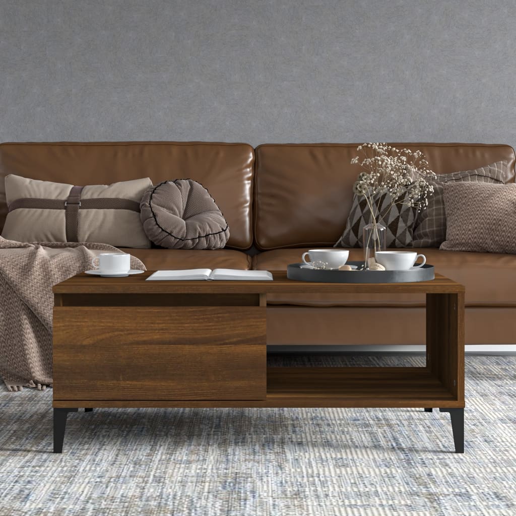 vidaXL Măsuță de cafea, stejar maro, 90x50x36,5 cm, lemn prelucrat vidaXL Măsuță de cafea, stejar maro, 90x50x36,5 cm, lemn prelucrat