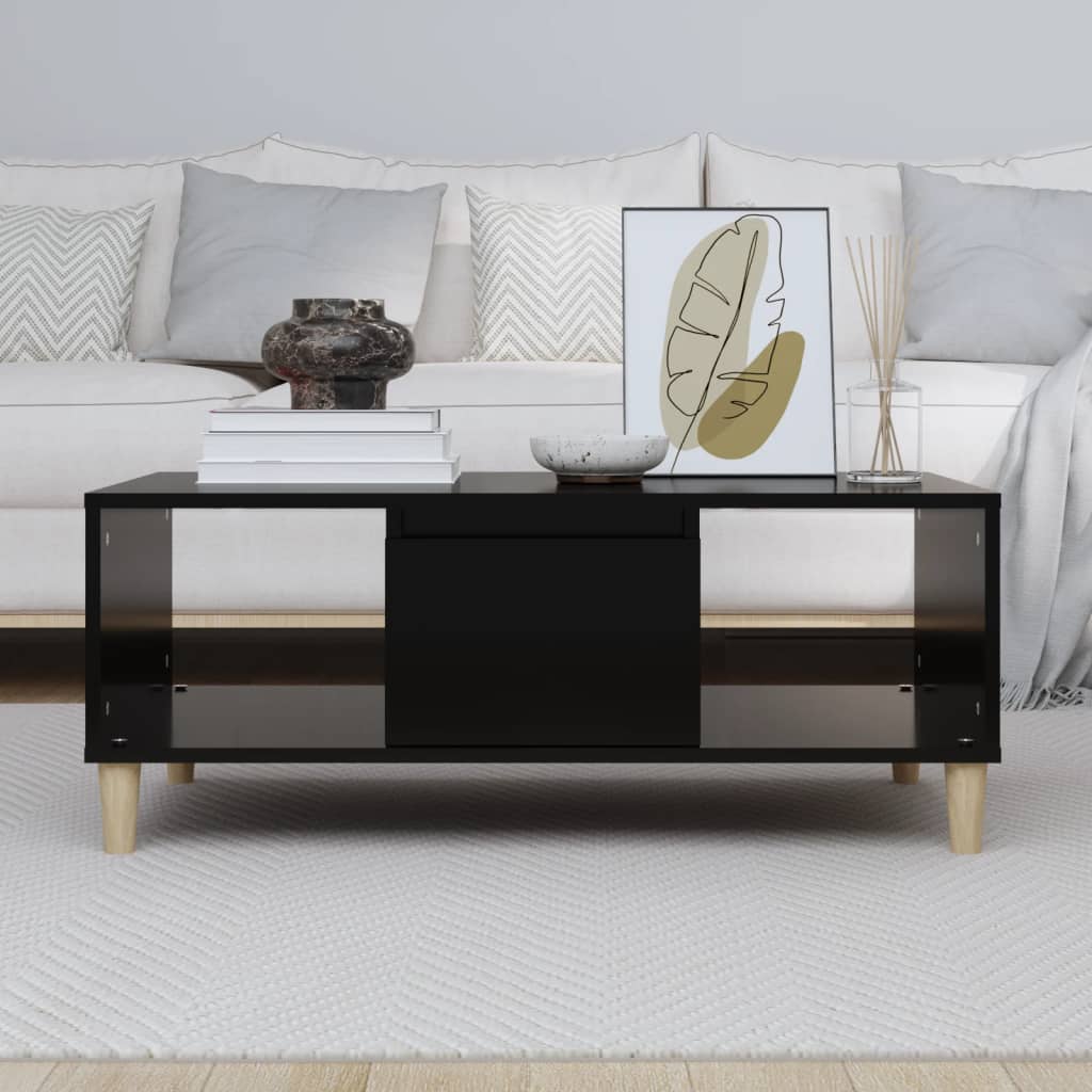 vidaXL Măsuță de cafea, negru, 90x50x36,5 cm, lemn prelucrat