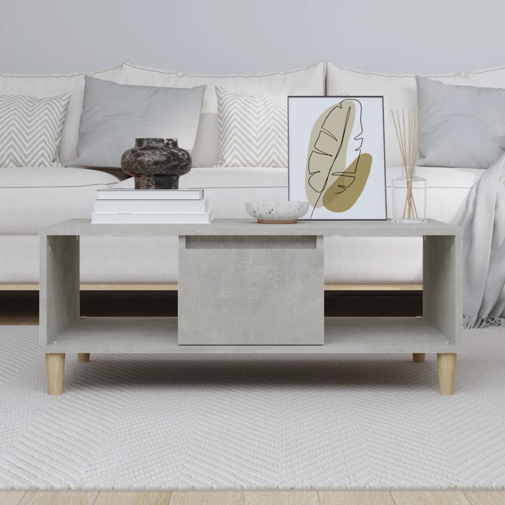 vidaXL Măsuță de cafea, gri beton, 90x50x36,5 cm, lemn prelucrat vidaXL Măsuță de cafea, gri beton, 90x50x36,5 cm, lemn prelucrat