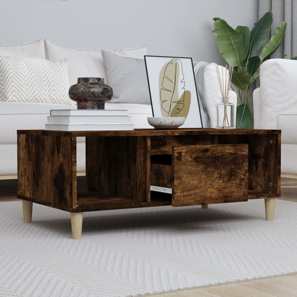 vidaXL Măsuță de cafea, stejar fumuriu, 90x50x36,5 cm, lemn prelucrat vidaXL Măsuță de cafea, stejar fumuriu, 90x50x36,5 cm, lemn prelucrat