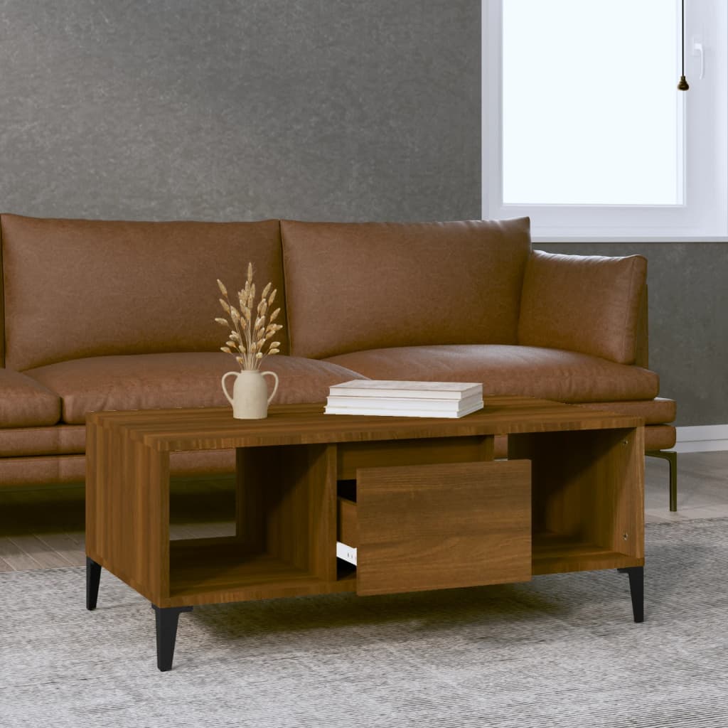 vidaXL Măsuță de cafea, stejar maro, 90x50x36,5 cm, lemn prelucrat vidaXL Măsuță de cafea, stejar maro, 90x50x36,5 cm, lemn prelucrat