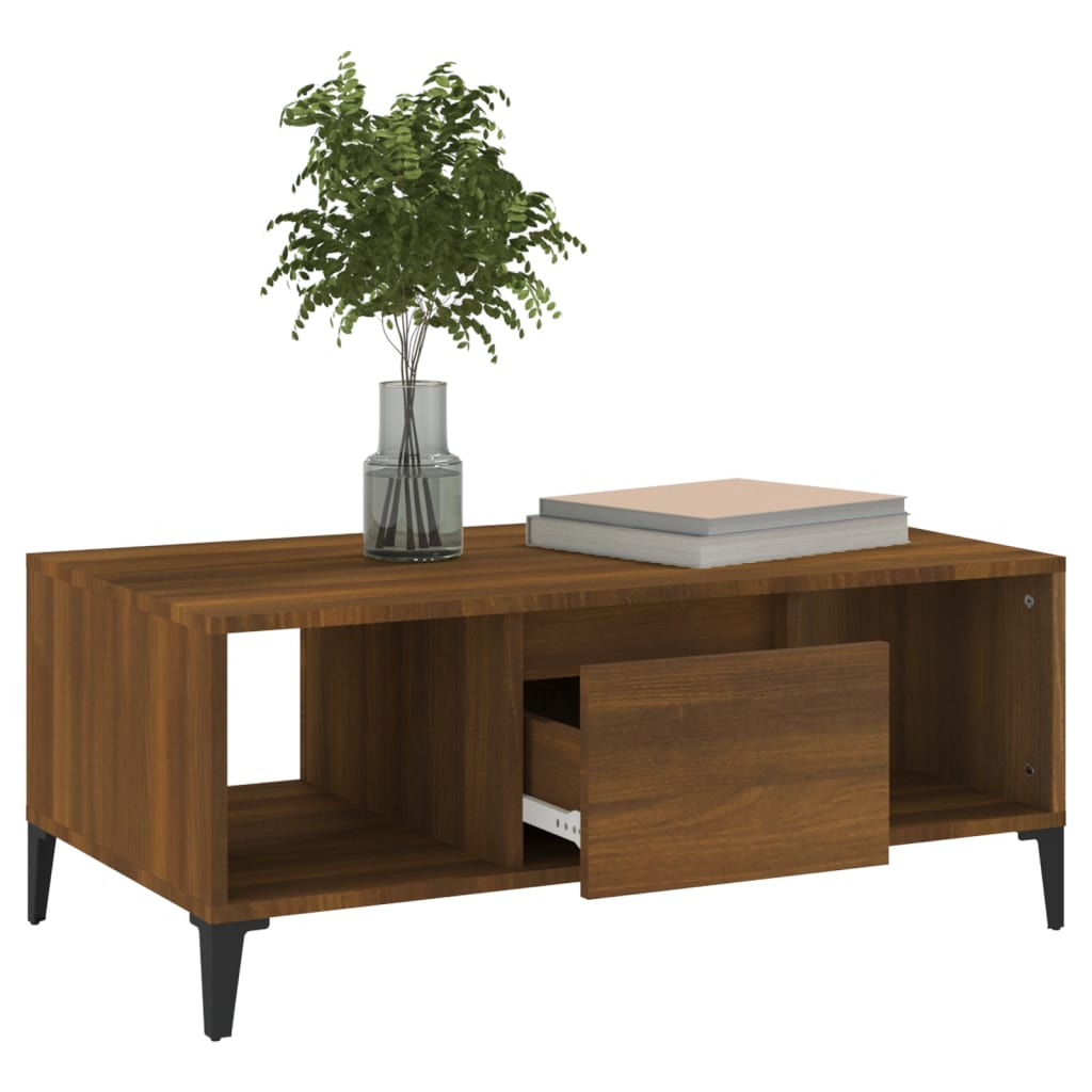 vidaXL Măsuță de cafea, stejar maro, 90x50x36,5 cm, lemn prelucrat vidaXL Măsuță de cafea, stejar maro, 90x50x36,5 cm, lemn prelucrat